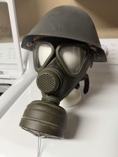 East German Vintage M56 Helmet with FE55 Gas Mask-Great Condition picture