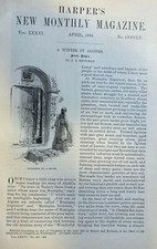 1888 Africa Winter in Algiers Fountain of Birkadem Governor's Palace illustrated picture