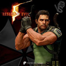 Chris Redfield Figurine Resident Evil Hand Painted Model / DIY Kit 19 pcs picture