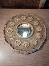 Composite Round Zodiac Sign Astrology Wall Mirror / Photo Trieste Co 1969 15