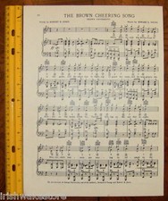BROWN UNIVERSITY Song Sheet c1938 