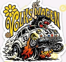 Bug STICKER - Muscle Car Piston Old School  Ratfink Rat Fink classic picture