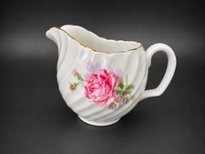 Vintage Adderley Pink Rose Fine Bone China Creamer Jug Gold Gilt England 1940s picture