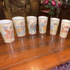 Vintage Villeroy & Boch Mettlach Geschutzt German Beer Glasses Mugs Set-6 1/4L picture