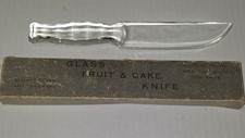 Vintage 1930s Vitex-Glas Clear Glass Fruit & Cake Knife with Original Box -... picture