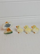 Vintage Ducklings Duck Crossing Sign Figurines Fine Bone China Miniature Japan picture