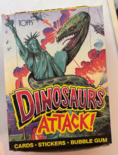1988 Topps Dinosaurs Attack Wax Box Clean Box; Opened Box, Unopened Packs picture
