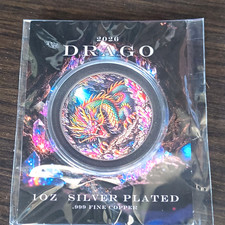 2026 DRAGO 1 oz Silver Plated .999 Fine Copper Coin in Plastic Capsule picture