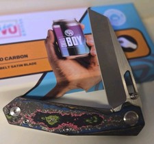 Divo Knives Exclusive SmallBoy Smooth CamoCarbon 80's S90V Satin NEW picture