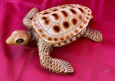 Vintage Turtle Trinket Ring Box Covered Dish Shell Lid Tortoise Mid Century picture