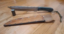 TABOR, RALEIGH LARGE CUSTOM MADE CAMP HUNTER KNIFE, SHEATH EXCELLENT COND  picture