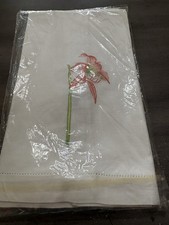 Set of 4 Vintage LILLIAN VERNON 100% Cotton Embroidered Floral Guest Towels picture