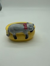 VTG Ceramic Sleeping Cat Planter Gray Yellow Kitsch,Cottage Core Whimsical Cat picture