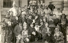 Halloween I Would Guess COSTUMES & MASKS Outstanding Image A+++ c1910 RPPC bhn picture