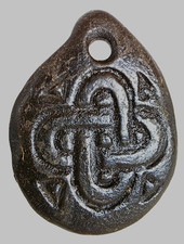 Ancient Carthage Punic Carved Gemstone Pendant Amulet Interlace Endless Shield picture