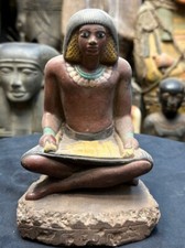 Authentic Ancient Egyptian Antiquities statue Of seated scribe Rare Egyptian BC picture
