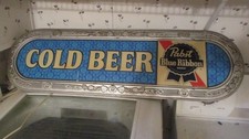 vintage 1972 Pabst Blue Ribbon Beer Cold Beer Plastic  Faced Illuminated Sign picture