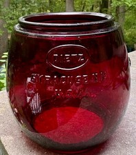 Vintage Dietz Little Wizard Red Glass Lantern Globe Loc-Nob Syracuse, NY USA picture