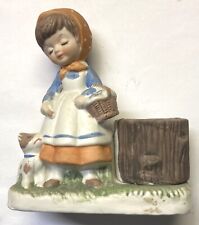 Vintage Verona Vergasi Figurine w/ Candle Holder, Girl with her Puppy picture