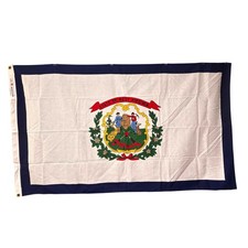 Vintage Cotton Flag Of West Virginia State 3 X 5 – Excellent Condition picture