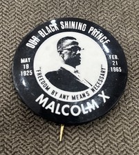 Vtg 1960s Malcolm X “Our Black Shining Prince”/“Freedom By Any Means Necessary” picture