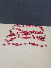 Vintage 50's Unique Mercury Glass GARLAND Red & Clear 67