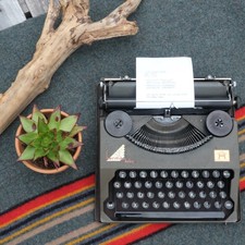 Rare 1936 Hermes Baby Field Typewriter QWERTZ Layout SN#87407 picture