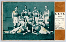 Chicago IL Illinois YMCA 1907-1908 Basketball Team 1908 Postcard picture