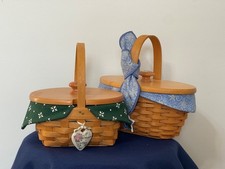 Lot of 2 Vintage Longaberger Baskets 2000 Cheers & 1999 Horizon of Hope Combo picture