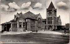 Postcard N.Y.C. Railroad Station Syracuse New York People 1910 picture