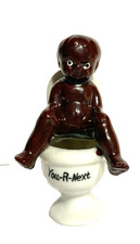 Antique Porcelain Baby Small Baby on Toilette 1940-50s Occupied Japan picture