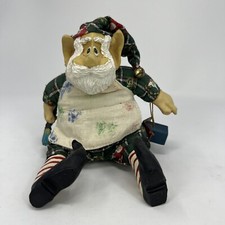 Christmas Elf Shelf Sitter With Bell Paint Brush Articulated Figure Weighted picture