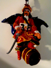Vintage Captain Morgan Pirate Figurine Famous Leg Up Pose Advertising Keychain picture