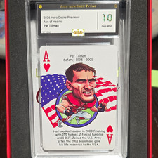 Hero Decks 2026 Preview Ace of Hearts Pat Tillman Sports Playing Card picture