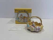 Fitz & Floyd  Easter Basket w/ Bunny & Colored Eggs 