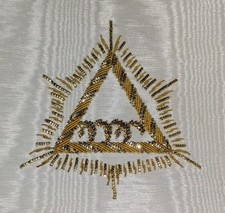 Vintage NOS Royal Arch Masonic Bullion Wire Apron Emblem Triple Tau York Rite picture