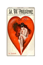 1928 La Vie Parisienne La Jalousie French Travel Ad 8x12 Aluminum Metal Sign picture
