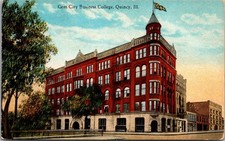 Quincy Illinois Gem City Business College C.E.W. Publisher Postcard picture
