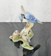 Vintage RARE Boehm Blue Jays #466 Limited Edition Porcelain Bird Figurine Family picture