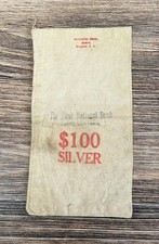 RARE Orig. Antique $100 Silver Butte Montana Mining Bank Money Bag Morgan Dollar picture