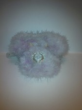 Vintage Y2K Purple Fuzzy Feather Phone Telephone Model 2506 picture