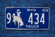 1969 Wyoming Cowboy Truck License Plate picture