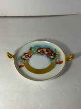 Vintage Hutschenreuther Selb Porcelain Floral Serving Plate with Handles picture
