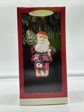 1996 Hallmark Keepsake WOODLAND SANTA Tin Ornament -  picture