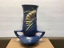 Vintage Roseville Pottery Delft Blue Freesia Vase Shape 119-7 Flower Vase -CHIPS picture