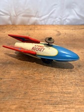 [Retro] Vintage Masudaya ATOMIC ROCKET Tin Rocket Made in Japan picture