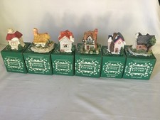 Complete Set Of 6 1987 Cornwall Cottage Collection Hand Painted Porcelain, NIB picture
