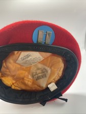 Vintage Bancroft US Army Red Beret Hat 2/130 FA Field Artillery Captain Named picture