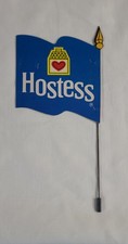 VINTAGE BICENTENNIAL HOSTESS CAKES DISPLAY STAND FLAG DOUBLE SIDED 76 FLAG BACK picture