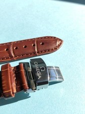 New Omega leather watch strap- 18 mm OMEGA SEAMASTER SPEEDMASTER Butterfly Clasp picture